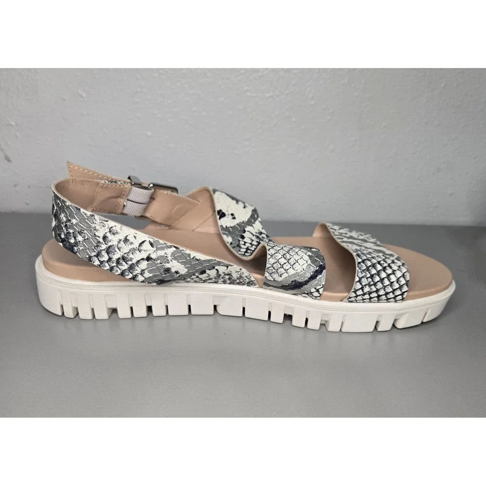 Circus by Sam Edelman Nadine Snake Print Black/White Platform Sandals Women 7.5M